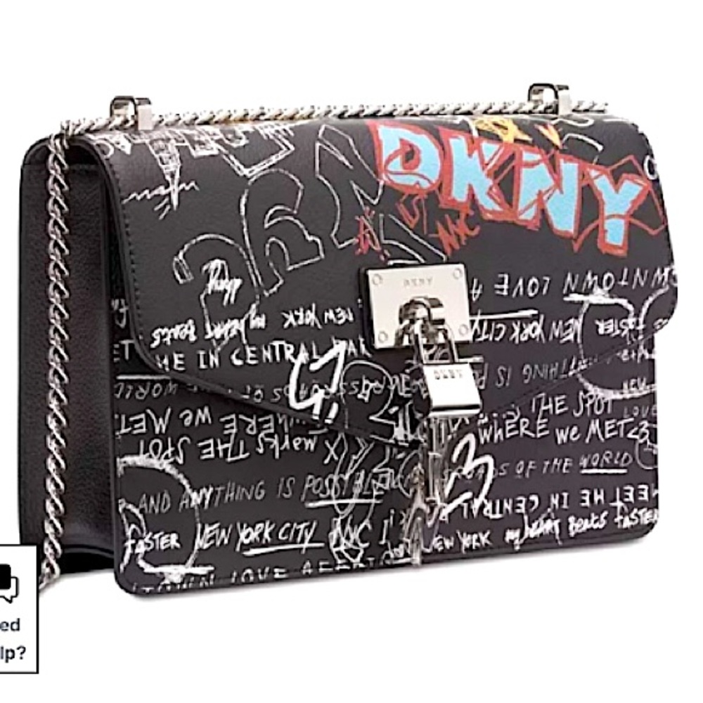 DKNY
Elissa Leather Graffiti Logo Chain Strap Shoulder/ Crossbody Bag